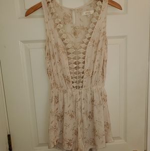 Embroidered Floral Romper Size Small